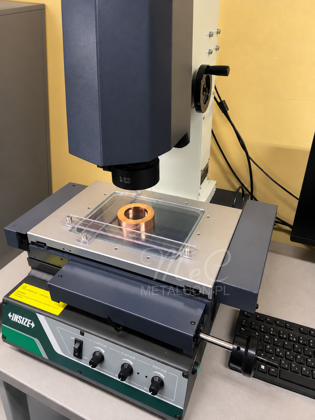 Measurement of a copper ring on measuring equipment